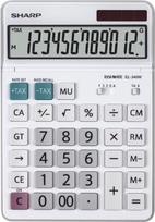 EL-340W, desktop, display calculator, foldable display, rechargeable battery, white