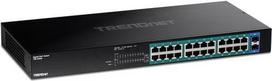 TRENDnet TPE TG262 - Switch - 24 x 10/100/1000 (PoE+) + 2 x SFP - an Rack montierbar - PoE+ (380 W)
