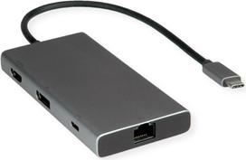 VALUE USB-C Dock HDMI+DP+GbE+ 2xA+ 1xC+ PD 4K60 - Digital/Daten - Digital/Display/Video - Netzwerk (12.99.1139)