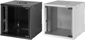 LogiLink 25,40cm (10) Wandverteiler SoHo, montiert, 6 HE, grau (RAL7035), 1,2 mm pulverbeschichter Stahl, Glastür mit - 1 Stück (W66Z30G)