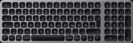 Satechi ST-ACBKM-DE. Tastatur Formfaktor: Standard. Tastatur-Stil: Gerade. Geräteschnittstelle: Bluetooth, Tastatur-Schlüsselschalter: Halbmechanischer Schlüsselschalter, Tastaturaufbau: QWERTZ. Typ der Hintergrundbeleuchtung: LED. Empfohlene Nutzung: Haus. Produktfarbe: Schwarz, Grau (ST-ACBKM-DE)