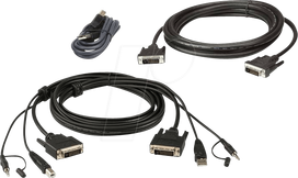 Aten 1,8 M USB DVI-D Dual-Link Dual Display Secure KVM Kabel-Set - 1,8 m - DVI-D - Schwarz - USB Type-A/3.5mm/DVI-D - USB Type-B/3.5mm/DVI-D - Männlich (2L-7D02UDX3)