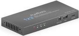 PureLink PT-SP-HD12-48G - HDMI 2.1 Splitter 1x2 8K 60Hz 4 2 0 mit Down-Scaling - Farbe:Schwarz,HDMI Standard:2.1,Kontrollanschlüsse:1 x 4-pin Dip switch (EDID),Ausgänge:2x HDMI-A,Max. Auflösung:4K@120Hz 4:4:4 12bit,Max. Bandbreite:48Gbps,Kontrollanschlüsse:1x 2-pin DIP switch (HDCP und CEC),Eingänge:1 x HDMI,Ausgänge:1 x Audio (3,5mm),HDMI Standard:HDCP 2.3,Firmware Update:USB-C,Max. Auflösung:8K 60Hz 4:2:0 12bit / 8K 30Hz 4:4:4 12bit,Splitter:1 x 2 (PT-SP-HD12-48G)