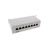 InLine® Patch Panel Cat.6A table / wall assembly 8 Port light grey RAL7035