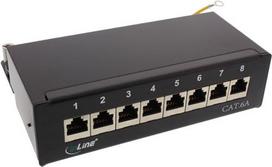 InLine® Patch Panel Cat.6A table / wall assembly 8 Port black RAL9005