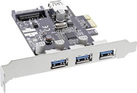 InLine 3+1 Port USB 3.0 Host Controller - USB-Adapter - PCIe 2.0 Low-Profile - USB 3.1 x 3 + USB 3.1 (intern)
