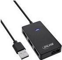 InLine® USB 2.0 4-Port Hub, Type-A male to 4x Type-A female, black, 30cm
