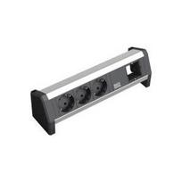 3x Schuko 1x GST18, type F, aluminium, plastic, black, silver, aluminium, plastic
