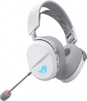 ASUS ROG Pelta Gaming Headset mit Bluetooth, 2,4 GHz, 50-mm-ROG-Titanmembran-Treibern, 10-mm-Superbreitband-Boom-Mikrofon, weiß