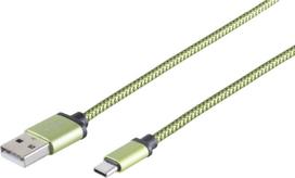 ShiverPeaks USB charging cable A-ST to C-ST nylon green 0.9m - Digital/Data