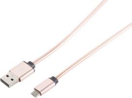 ShiverPeaks USB Lade-Sycn Kabel A-ST auf Micro-ST rose 1.0m Metallumantelung - Kabel - Digital/Daten
