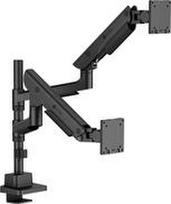 IB-MS702-T, Dual monitor stand with desk mount for 2 monitors up to 57 and 27 kg per monitor arm.
