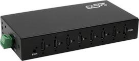 EXSYS GmbH 7-Port USB 3.2 Gen 2x1 Metall HUB, 7x USB-C, 57W (EX-12277HMS)