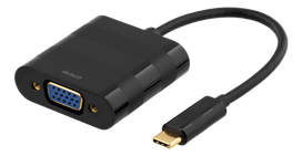 Deltaco USBC-1098 Videokabel-Adapter 0,1 m USB Typ-C VGA (D-Sub) Schwarz (USBC-1098)