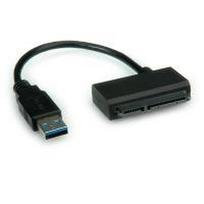 ROLINE USB 3.0 to SATA Adapter - Speicher-Controller - 6.4 cm, 8.9 cm (2.5, 3.5) - SATA 6Gb/s - 600MBps - USB 3.0 - Schwarz (12.02.1043)