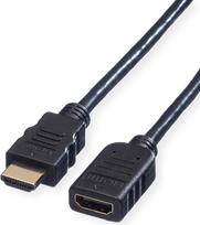Value HDMI extension cable HDMI-A plug, HDMI-A socket 1.50 m black 11.99.5571 4K UHD, shielded HDMI