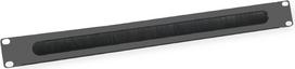 VALUE Rack-Blende mit Bürste für Kabeldurchführung - Schwarz, RAL 9005 - 1U - 48.3 cm (19)
