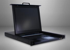 Inter-Tech KVM-1708 LED - KVM-Konsole mit KVM-Switch - 8 Anschlüsse - PS/2, USB - QWERTZ - 43,2 cm (17) - Rack - einbaufähig - 1280 x 1024 @ 75 Hz - 300 lm - 1000:1 - VGA (88887213)