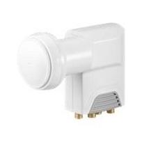 Wentronic Goobay Universal Quad LNB, Weiß-Grau - digitaler SAT-LNB (DVB-S2) für 4 Teilnehmer (4K/HDTV/3D Empfang) (67272)