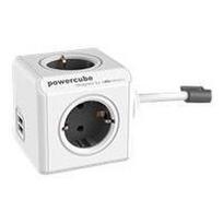 Allocacoc Powercube, Extended USB, 4xDosen(CEE7)->Stecker(CE (1407/DEEUPC)