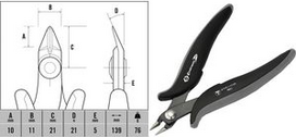 C.K ESD Seitenschneider Ecotronic T3886 Kopf abgeflacht, schlanke Bauform, Klinge aus Spezial - 1 Stück (T3886)