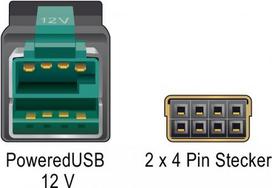 DeLOCK - Powered USB-Kabel - USB PlusPower (12 V) (M) bis 8-polig (2x4) PoweredUSB Remote Side (M) 5,0m - Schwarz (85486)