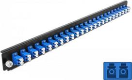 DeLOCK - Rack-Montageblech für Glasfaser-Spleißbox - Vorderseite - LC SM X 24 - Blau - 1U - 48,3 cm (19) (43357)