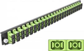 Delock - Rack-Montageblech für Glasfaser-Spleißbox - Vorderseite - SC MM X 24 - hellgrün - 1U - 48.3 cm (19)