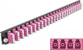 Delock - Rack-Montageblech für Glasfaser-Spleißbox - Vorderseite - LC MM X 24 - violett - 1U - 48.3 cm (19)