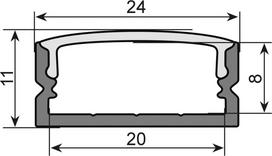 EUROLITE U-Profil 20mm für LED Strip schwarz 2m (51210970)