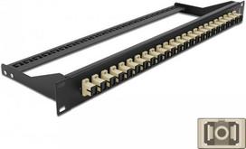Delock - Patch Panel - Rack montierbar - SC MM X 24 - Schwarz, beige - 1U - 48.3 cm (19)