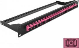 Delock - Patch Panel - Rack montierbar - SC MM X 24 - Schwarz, violett - 1U - 48.3 cm (19)