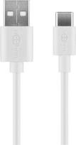 Goobay USB Type-C™ Dual Ladeset 2,4 A, Weiß, 1 m - Netzteil mit 2x USB-Buchse und USB Type-C™ Kabel (44987)