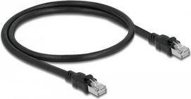 Delock - Patch-Kabel - RJ-45 (M) zu RJ-45 (M) - 50 cm - 7.7 mm - Foiled Unshielded Twisted Pair (F/UTP) - CAT 6a - halogenfrei - Schwarz