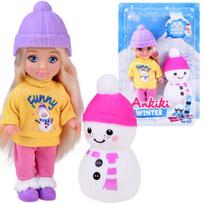 Ankiki lėlė, maža lėlė 13 cm + sniego senelis