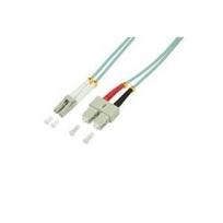 LogiLink - Patch-Kabel - SC multi-mode (M) zu LC Multi-Mode (M) - 2 m - Glasfaser - Duplex - 50/125 Mikrometer - OM3 - halogenfrei - Aquamarin