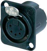 NEUTRIK XLR-Steckverbinder Flanschbuchse, Kontakte gerade Polzahl: 5 Schwarz NC5FD-LX-B 1 St. (NC5FD-LX-B)