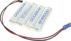 Panasonic Akkupack 4 Mignon (AA) Kabel, Stecker NiMH eneloop Reihe F1x4 Graupner 4.8 V 1900 mAh (124006)