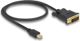 DeLOCK - Videokabel - Single Link - Mini DisplayPort (M) bis DVI-D (M) - DisplayPort 1,1 - 50cm - passiv, Daumenschrauben - Schwarz (83987)