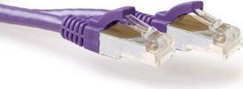 ACT Purple 30 meter LSZH SFTP CAT6A patch cable snagless with RJ45 connectors. Cat6a s/ftp lszh sng pl 30.00m (FB8730)