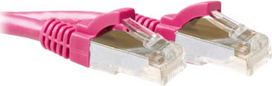 ACT Pink 20 meter LSZH SFTP CAT6A patch cable snagless with RJ45 connectors. Cat6a s/ftp lszh sng pk 20.00m (FB8820)