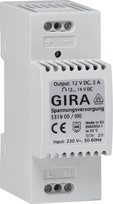 GIRA 5319 00. Produktfarbe: Grau. AC Eingangsspannung: 100 - 240 V, AC Eingangsfrequenz: 50/60 Hz, DC-Ausgangsspannung: 12 V (531900)