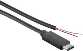 Joy-it K-1473 Strom-Kabel Raspberry Pi, Arduino, Banana Pi, Cubieboard [1x USB-C™ Stecker - 1x offenes Ende] 1 m Schwarz (K-1473)