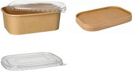PAPSTAR Verpackungsbecher pure, 1.000 ml, braun aus Pappe, FSC-zertifiziert, rechteckig, passende - 1 Stück (88820)
