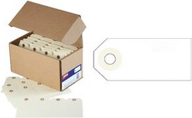 agipa Gepäckanhänger, 80 x 38 mm, neutral, ohne Draht beige, aus Pappe 160 g/qm, mit Lochverstärkungsringe, zur - 1 Stück (121372)