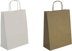 agipa Papiertragetasche - aus Kraftpapier, klein, weiß mit Tragekordel, außen weiß, innen natron - 1 Stück (101853)