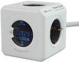 Allocacoc PowerCube Extended Monitor - Stromverteilungseinheit - Wechselstrom 100-250 V - Eingabe, Eingang Stromversorgung - Ausgangsanschlüsse: 4 (Stromversorgung) - 1,5m - Grau (8910/DEEXMO)