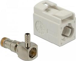 DeLOCK FAKRA B Buchse 90° - Isolation: PTFE - zum Crimpe - Cremeweiß (89714)