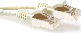 ACT Ivory 10 meter LSZH SFTP CAT6A patch cable snagless with RJ45 connectors. Cat6a s/ftp lszh sng iv 10.00m (FB7410)