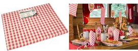 PAPSTAR Tischset Vichy Karo (B)400 x (T)300 mm aus Papier, 60 g/qm, rot / weiß kariert - 1 Stück (84346)